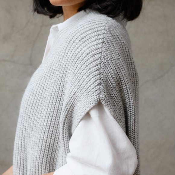 ABLE Ingrid Sweater Vest XS Heather Grey - Picture 3 of 11